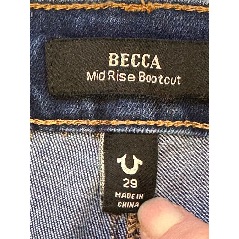True Religion Becca SN Stud MR Bootcut Jeans Medium Rustic Barn Wash 29 NWT - Picture 14 of 14